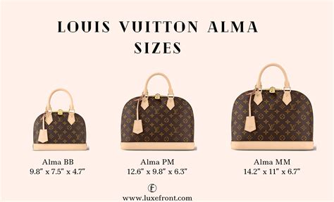 louis vuitton alma size chart|Louis Vuitton Alma bag monogram.